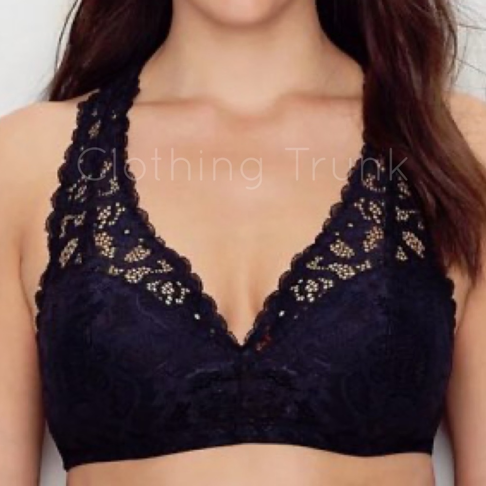 NWT Paramour Abbie Crochet Lace Bralette XL Black • Wireless Contour Padded Bra - Picture 5 of 9